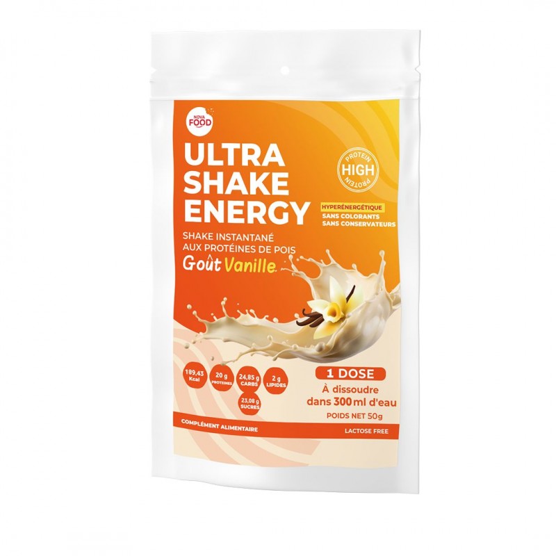 ULTRASHAKE ENERGY poudre protéinée pour boisson instantanée 20g de protéines/sachet